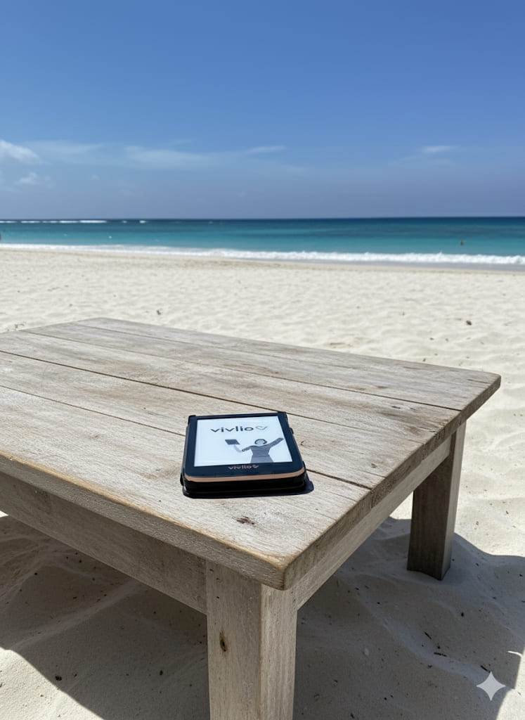 liseuse-sur table et plage