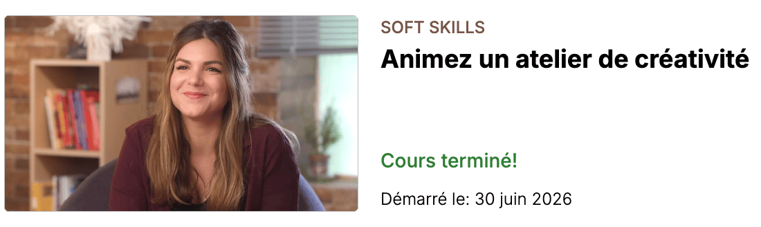 Cours terminé OpenClassrooms-Développez votre créativité